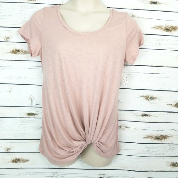bp Tops - BP T-Shirt Pink XL  Short Sleeve Twist Front